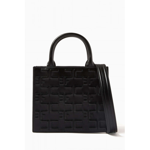 Elisabetta Franchi - Bold Mini Shopper in Embossed Faux Leather