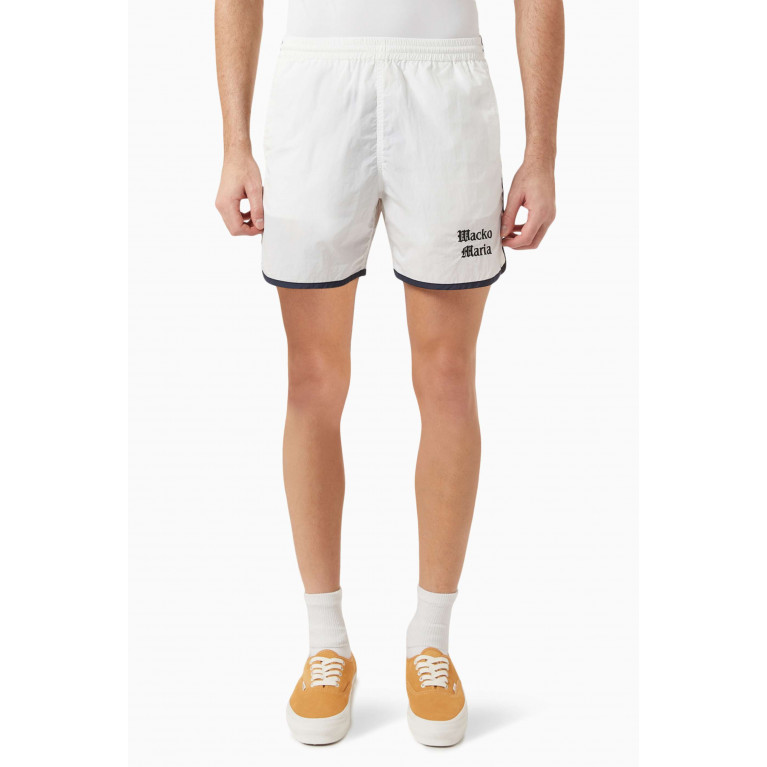 WACKO MARIA - Logo Athletic Shorts in Nylon White