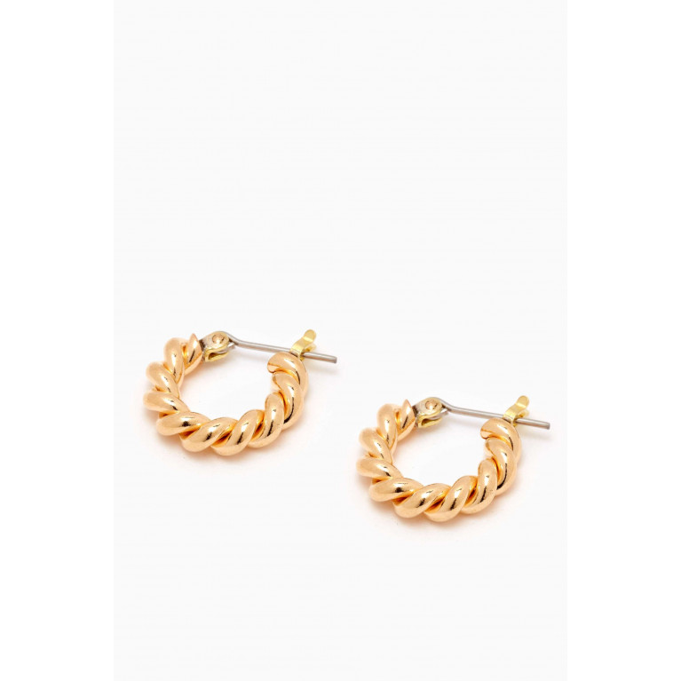Laura Lombardi - Mini Twist Hoop Earrings in Raw Brass