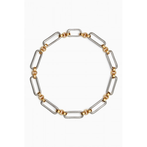 Laura Lombardi - Two Tone Stanza Necklace in 14kt Gold- & Platinum-plated Brass