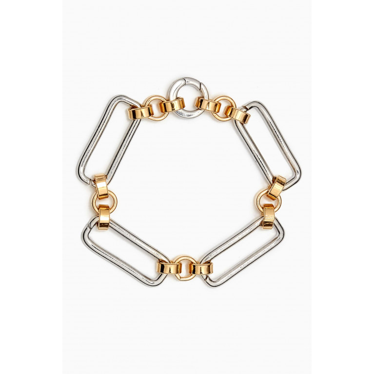 Laura Lombardi - Two Tone Stanza Bracelet in 14kt Gold & Platinum-plated Brass