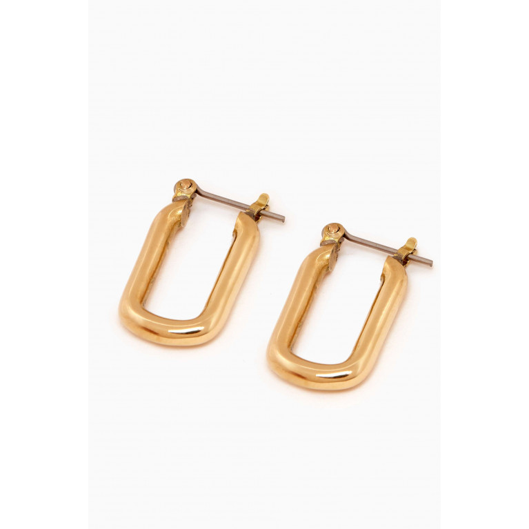 Laura Lombardi - Cresca Hoop Earrings in Raw Brass