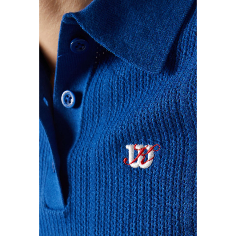 Kith - x Wilson Essex Polo Top in Knit Blue
