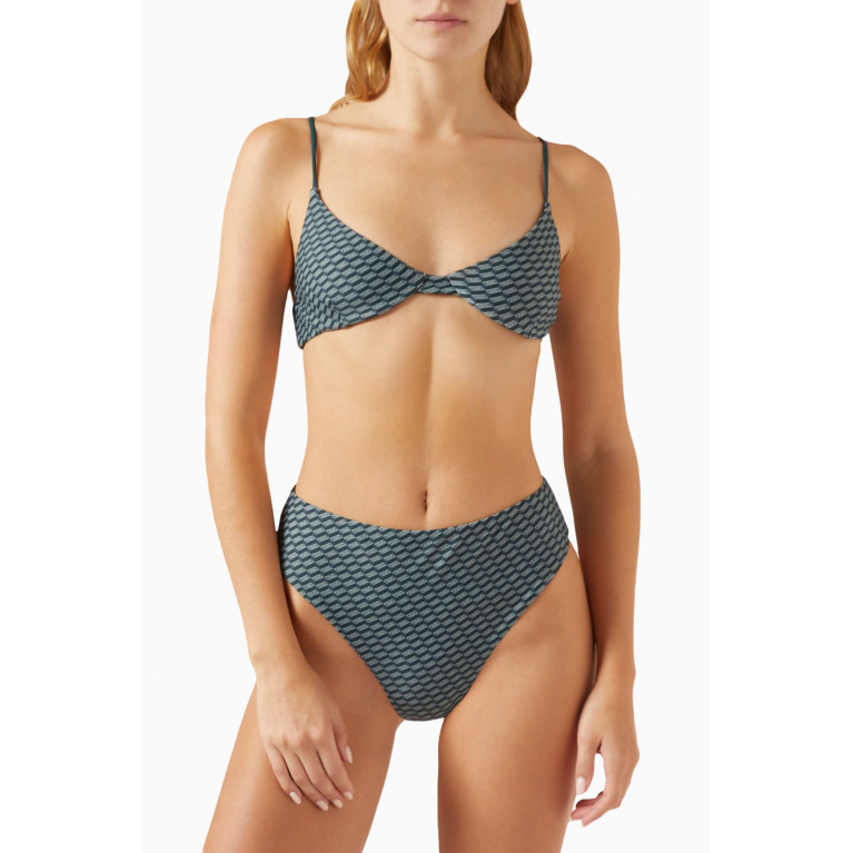 Kith - Azure Monogram High-waist Bikini Briefs