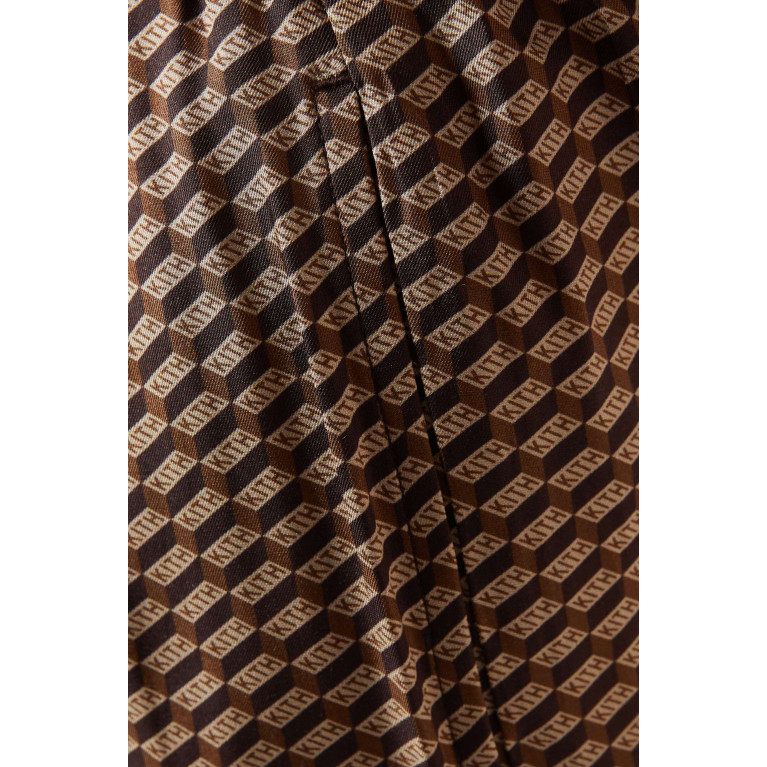 Kith - Rayne Monogram Shorts in Silk-blend Brown