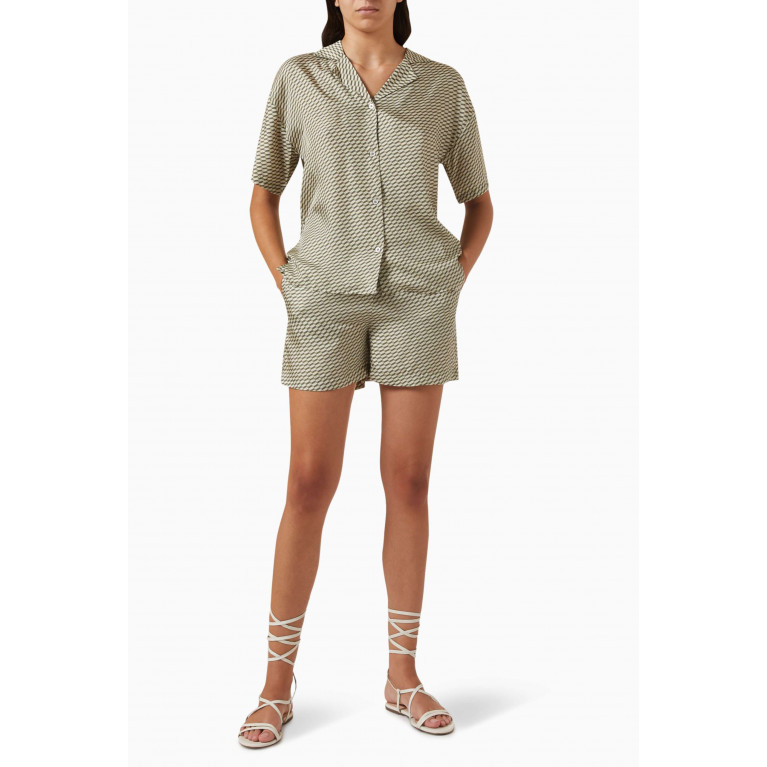 Kith - Rayne Monogram Shorts in Silk-blend Brown