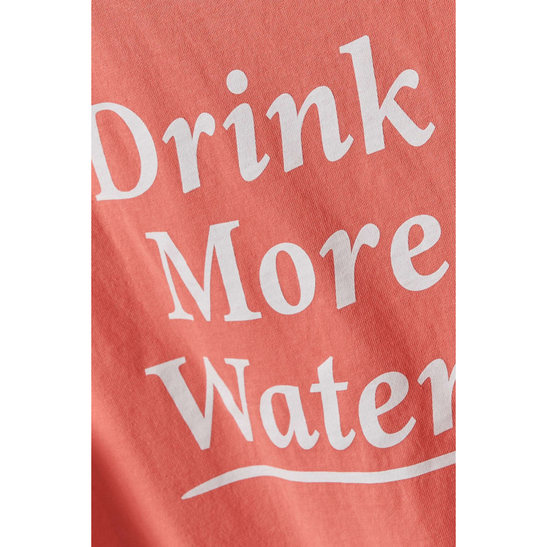 Sporty & Rich - Drink More Water Crop T-shirt in Cotton