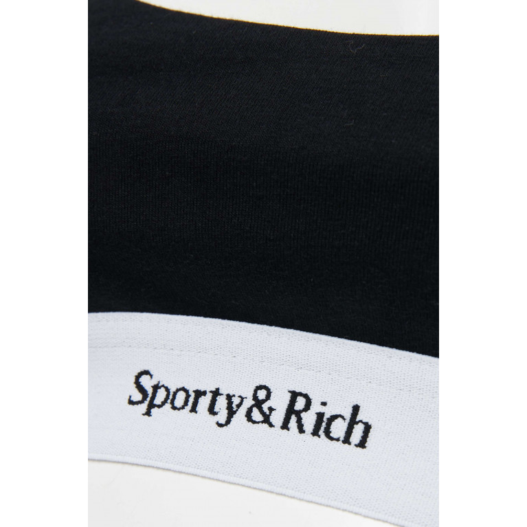 Sporty & Rich - Serif Logo Bralette in Cotton