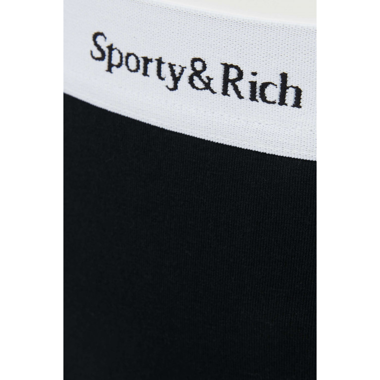 Sporty & Rich - Serif Logo Thong in Cotton