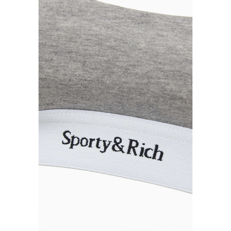 Sporty & Rich - Serif Logo Bralette in Cotton
