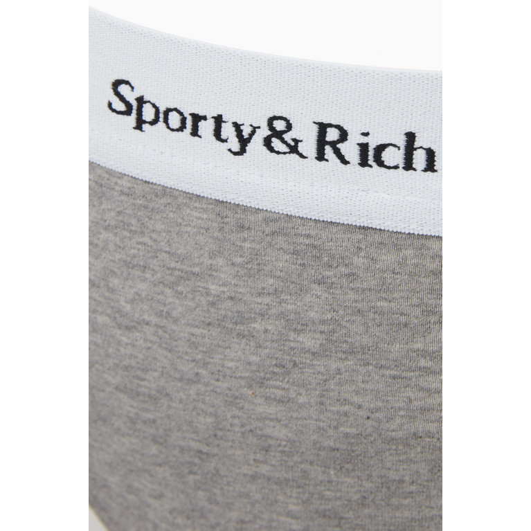 Sporty & Rich - Serif Logo Thong in Cotton
