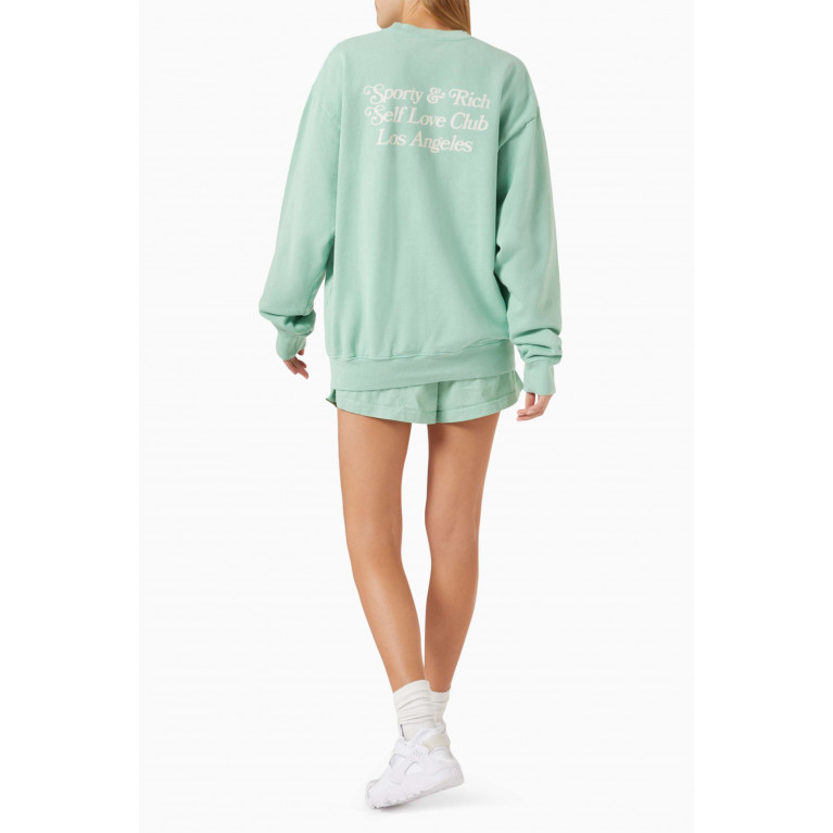 Sporty & Rich - Self-love Print Sweatshirt in Cotton