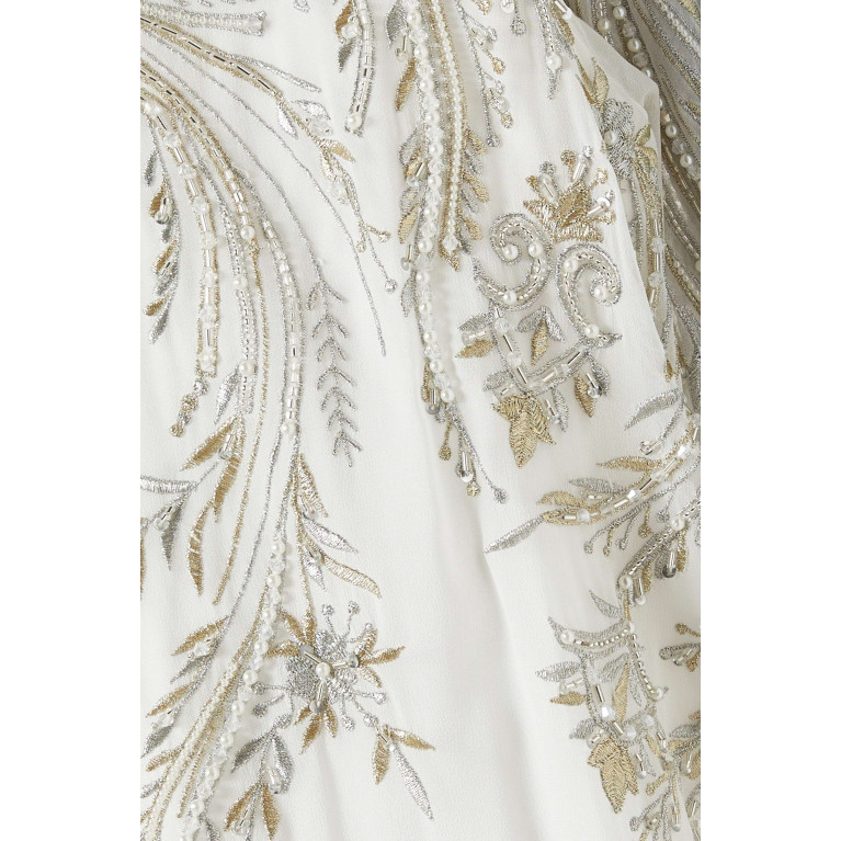 Vione - Amelia Embellished Kaftan in Silk-georgette White