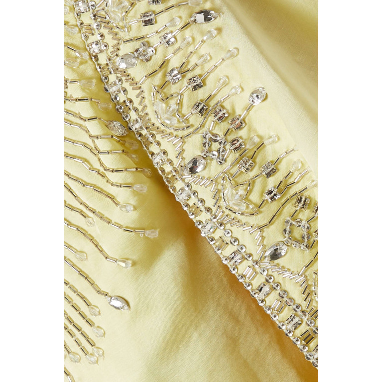 Vione - Jasmine Embellished Kaftan in Satin-blend Yellow