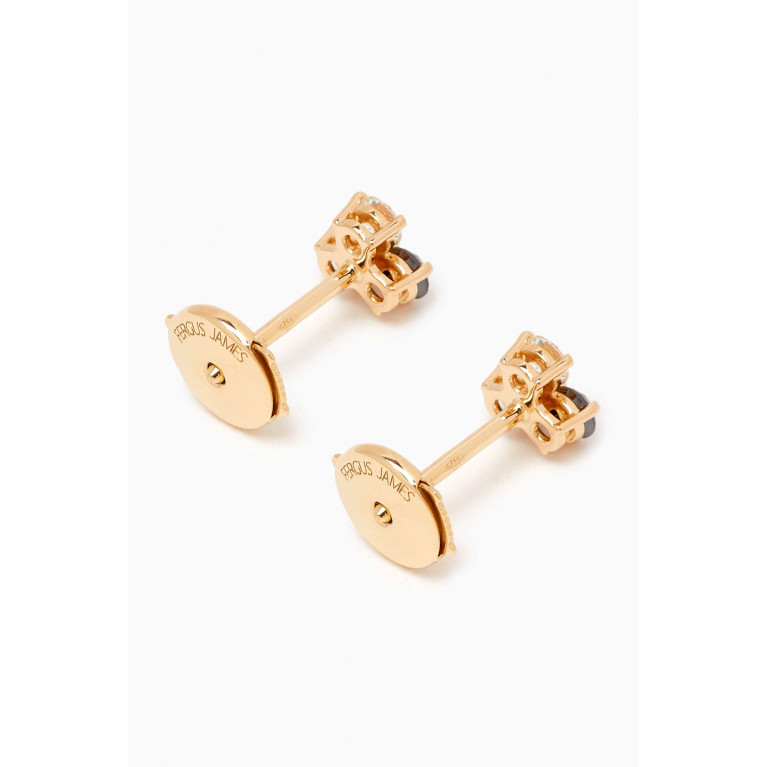 Fergus James - Black Diamond Cluster Stud Earrings in 18kt Gold