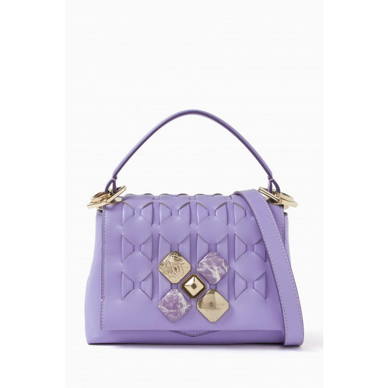 Serapian - Small 1928 Bag in Mosaico Leather Purple