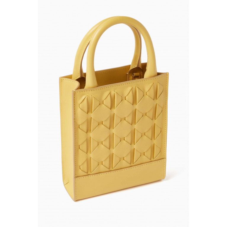 Serapian - 1928 Mini Tote Bag in Mosaico Leather Yellow