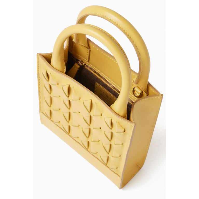 Serapian - 1928 Mini Tote Bag in Mosaico Leather Yellow