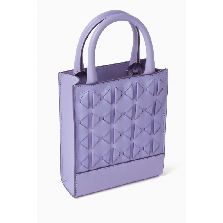 Serapian - 1928 Mini Tote Bag in Mosaico Leather Purple