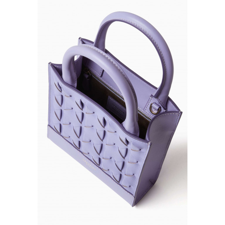 Serapian - 1928 Mini Tote Bag in Mosaico Leather Purple