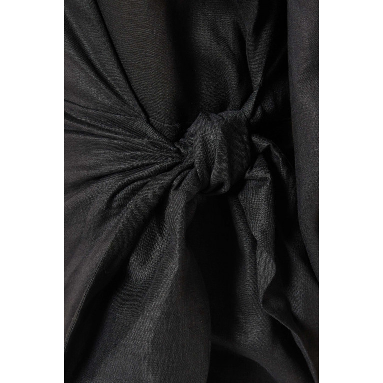 No Pise La Grama - Adelita Wrap Dress in Linen Black