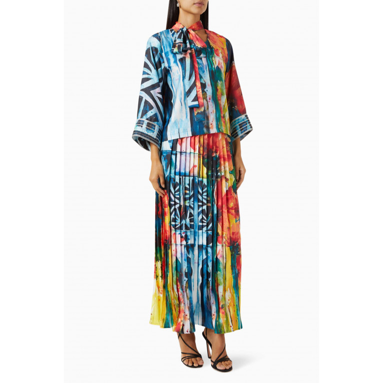 Feryal Al Bastaki - Barjeel Top & Maxi Skirt Set in Silk