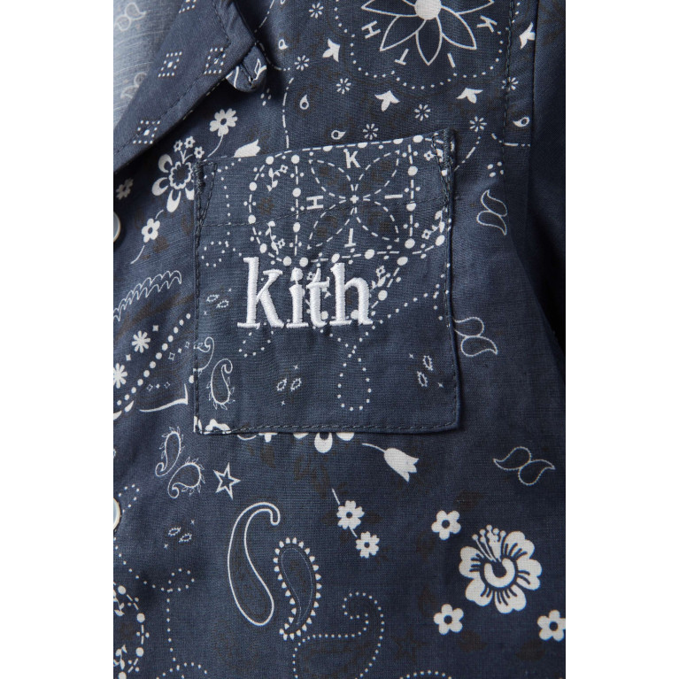 Kith - All-over Print Paisley Camp Shirt in Cupro-linen