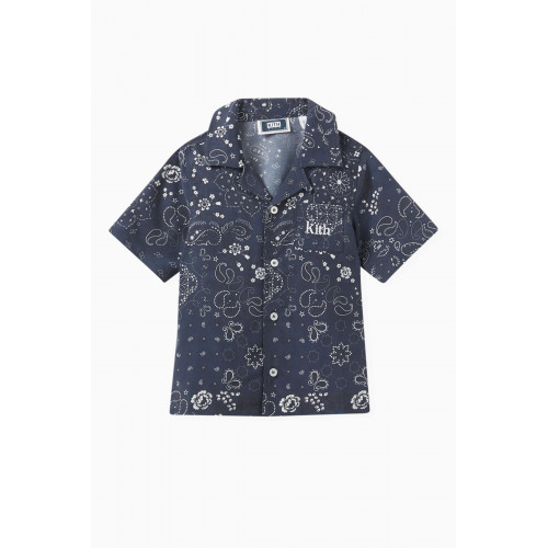 Kith - All-over Print Paisley Camp Shirt in Cupro-linen