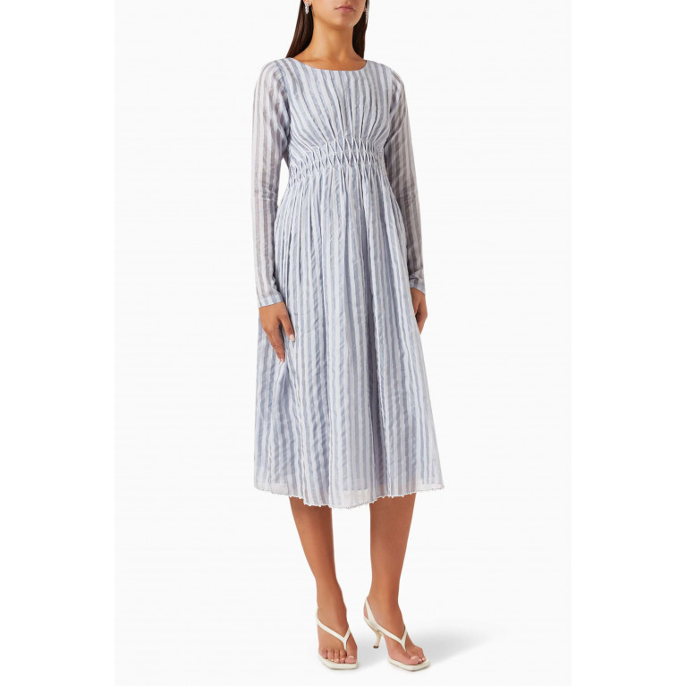 SWGT - Striped Midi Dress in Cotton