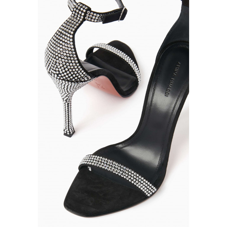 Amina Muaddi - Kim 90 Crystal-embellished Sandals in Suede