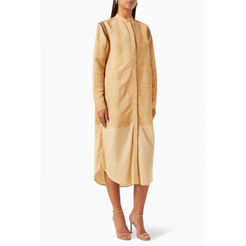 SWGT - Crochet Shirt Dress in Linen-blend
