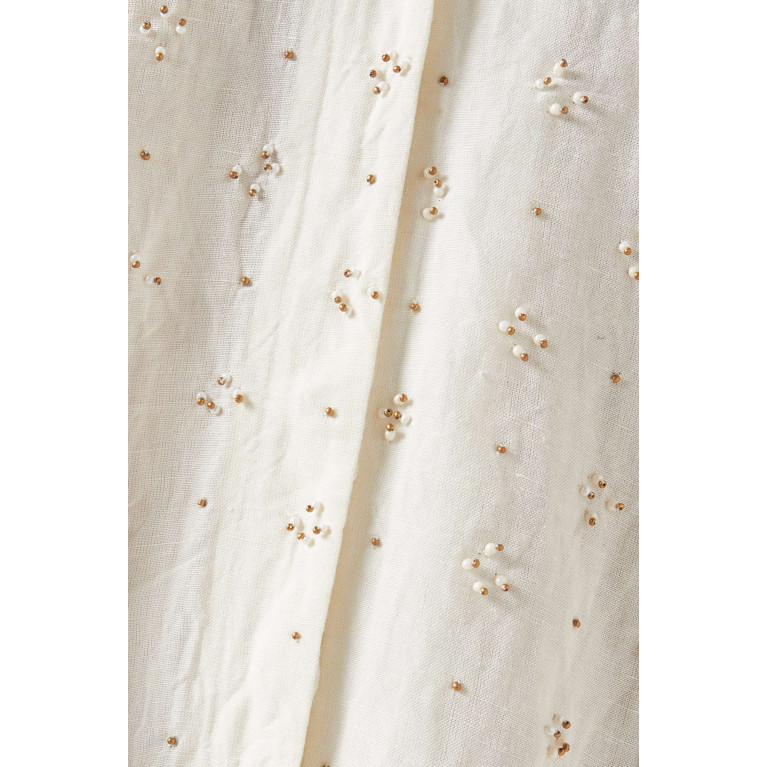 SWGT - Bead-embellished Dress in Linen-blend