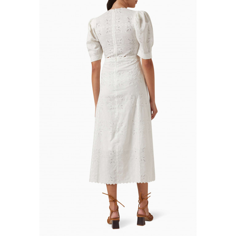 Magali Pascal - Nanette Embroidered Midi Dress in Linen