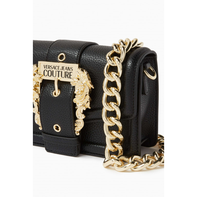 Versace Jeans Couture - Small Couture 01 Chain Crossbody Bag in Grainy Leather Black