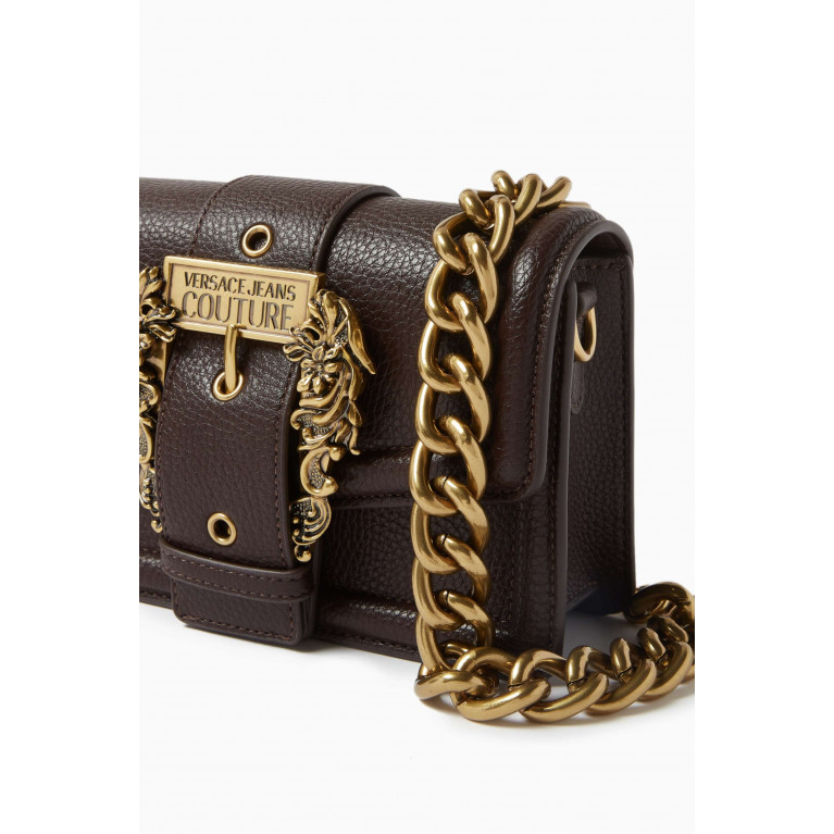 Versace Jeans Couture - Small Couture 01 Chain Crossbody Bag in Grainy Leather Brown