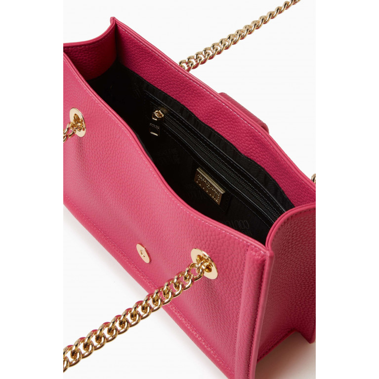 Versace Jeans Couture - Small Couture Shoulder Bag in Faux Grainy Leather Pink