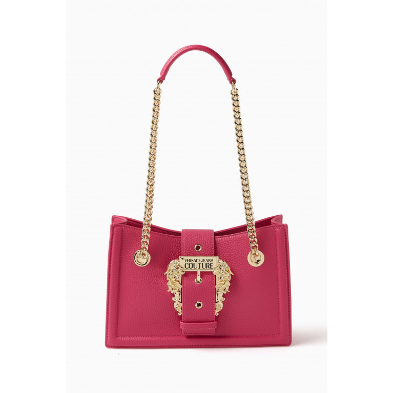 Versace Jeans Couture - Small Couture Shoulder Bag in Faux Grainy Leather Pink