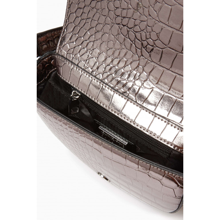 Versace Jeans Couture - Couture 01 Round Crossbody Bag in Metallic Croc Faux-Leather