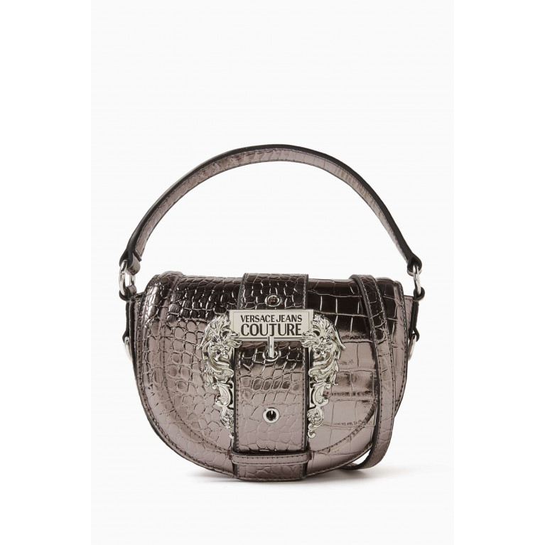 Versace Jeans Couture - Couture 01 Round Crossbody Bag in Metallic Croc Faux-Leather
