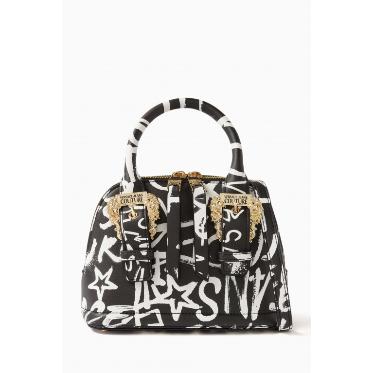 Versace Jeans Couture - Small Couture 01 Top Handle Bag in Graffiti Print Faux Leather