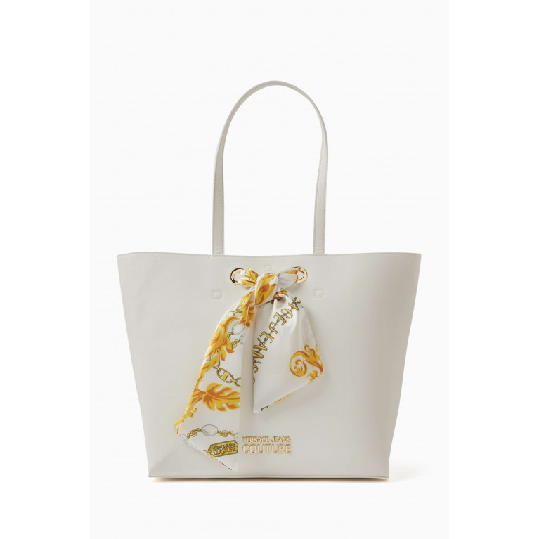 Versace Jeans Couture - Medium Thelma Tote Bag in Saffiano Faux-leather White