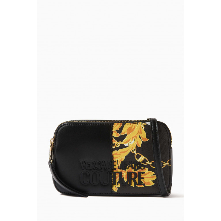 Versace Jeans Couture - Small Rock Cut Camera Bag in Chain Couture Saffiano Faux Leather