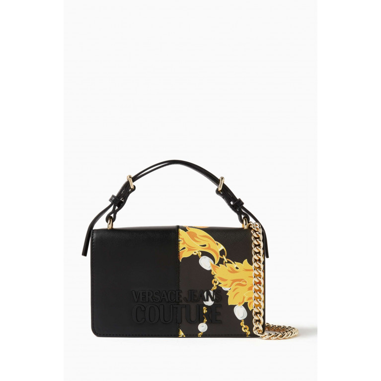 Versace Jeans Couture - Small Rock Cut Crossbody Bag in Chain Couture Saffiano Faux Leather
