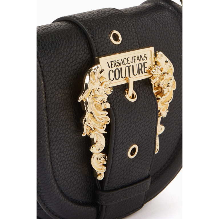Versace Jeans Couture - Couture 01 Round Crossbody Bag in Grainy Leather Black