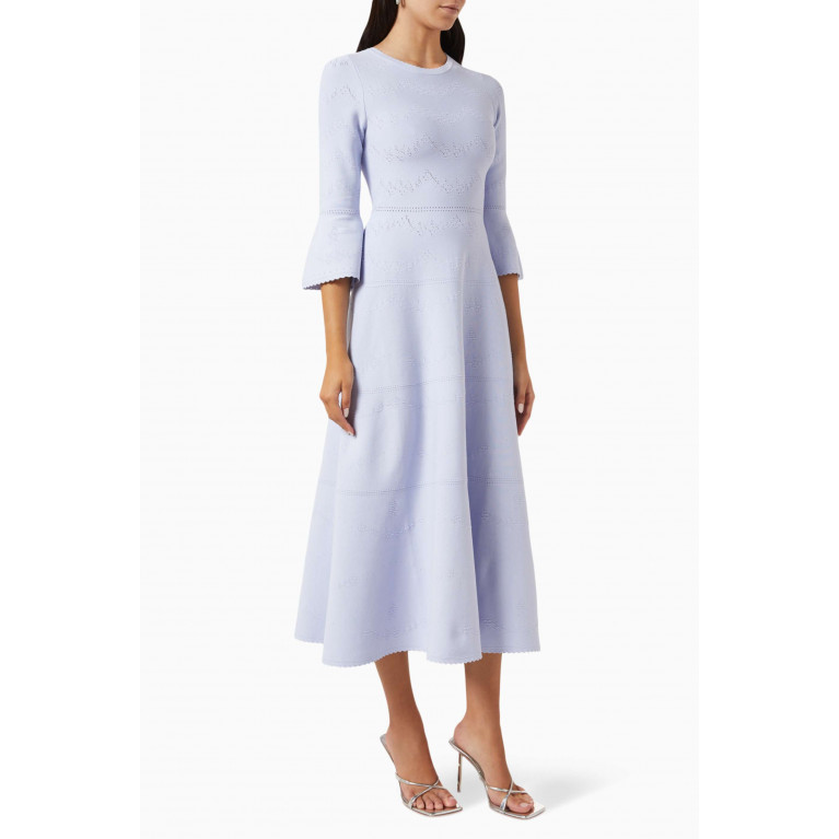 Needle & Thread - Bell Sleeves Midi Gown in Pointelle Knit