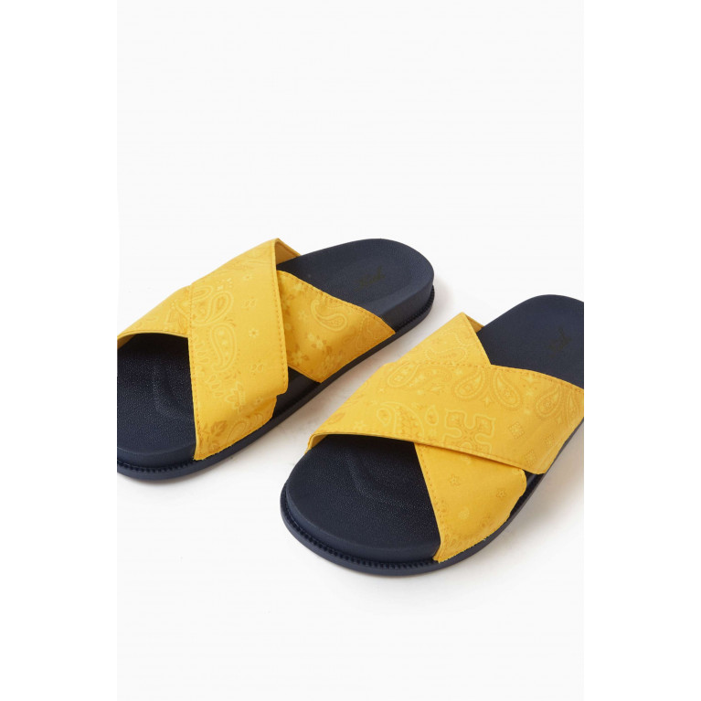 Kith - Paisley Crossover Slides Yellow