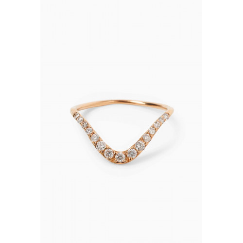 The Alkemistry - Large Wave Diamond Ring in 18kt Rose Gold