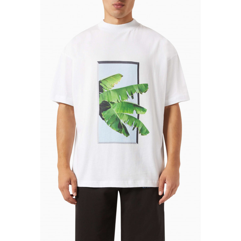 Blue Sky Inn - Leaf Print T-shirt in Cotton