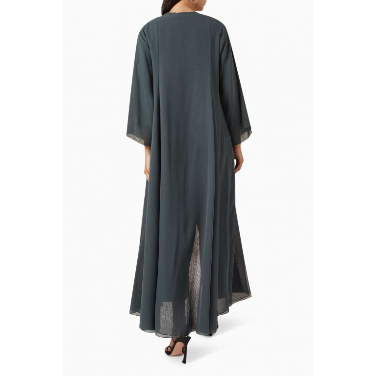 Homa Q - 4-piece Embellished Abaya Set in Chiffon