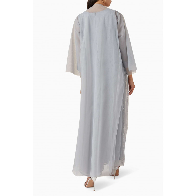 Homa Q - 3-piece Embellished Abaya Set in Tulle